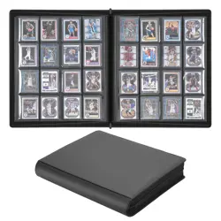 16-Pocket Toploader Binder Holds 640 3"x 4" 35PT Toploaders, Card Collection ... - Image 1
