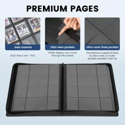 16-Pocket Toploader Binder Holds 640 3"x 4" 35PT Toploaders, Card Collection ... - Image 4