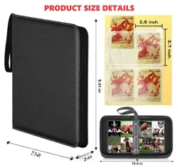 Trading Card Binder with 400 Pockets, Zipper Closure, Card Collection Album w... - Image 4