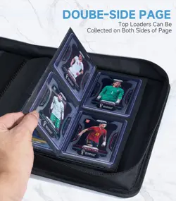 Toploader Card Binder 4 Pocket,160-Card Trading Card Album-Premium PU Zipper ... - Image 2