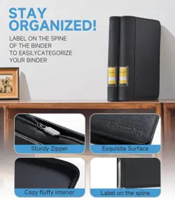 Toploader Card Binder 4 Pocket,160-Card Trading Card Album-Premium PU Zipper ... - Image 4