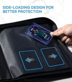 Toploader Card Binder 4 Pocket,160-Card Trading Card Album-Premium PU Zipper ... - Image 5