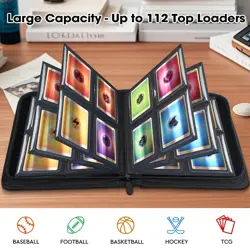 Top Loader Binder, 4 Pockets Card Binder Holds 112 Top Loaders, Premium Tradi... - Image 4