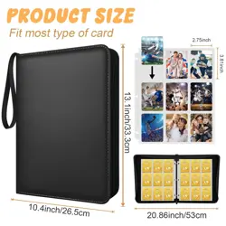 9 Pockets Trading Card Binder with 900 Double-Sided Pockets, PU Zipper Top Lo... - Image 2