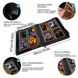 Toploader Card Binder,4 Pocket(3x 4") Holds 112+ Toploaders，Double-Sided Pock... - Image 5