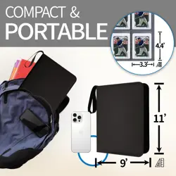 Toploader Binder 4 Pockets, Portable Trading Card Binder Holder Albums Book f... - Image 3