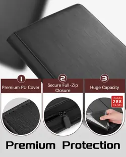 2 Pack Top Loader Binder 576 Capacity with 9-Pocket Pages, PU Leather Card Bi... - Image 2