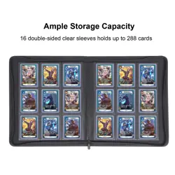 9-Pocket Toploader Binder, Top Loader Card Storage Album Compatible with 288 ... - Image 2