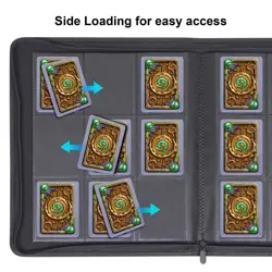 9-Pocket Toploader Binder, Top Loader Card Storage Album Compatible with 288 ... - Image 4