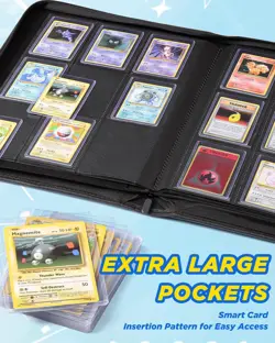 9 Pocket Top Loader Binder-Trading Card Binder with Zipper Double-Sided Premi... - Image 4