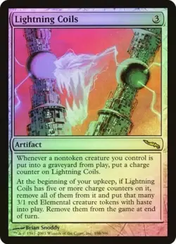 Mirrodin MTG FOIL Lightning Coils Magic - Image 1