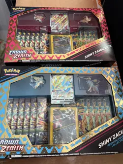 Crown Zenith Shiny Zacian /Zamazenta Premium Figure Collection Box Set Pokemon - Image 1