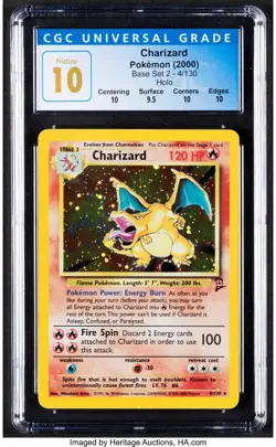 Charizard Pokemon Base 2 Edition Englisch CGC 10 PRISTINE PSA #4 Rare POP 3 GEM - Image 1