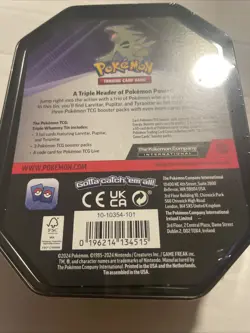 Pokemon Triple Whammy TYRANITAR Tin 3 Booster Packs 3 Foil Cards TCG New Sealed - Image 2