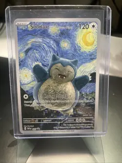 Pokemon Snorlax With The Starry Night Van Gogh Art Style Cute Custom Card - Image 1