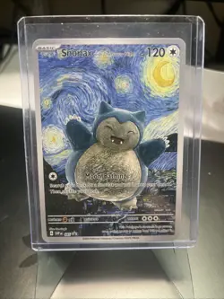 Pokemon Snorlax With The Starry Night Van Gogh Art Style Cute Custom Card - Image 2