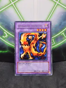 Yugioh Darkfire Dragon LOB-019 Rare MP - Image 1