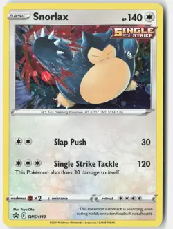 Snorlax SWSH119 Holo Promo Sword & Shield Promo Pokemon COSMOS Holo Near Mint - Image 1