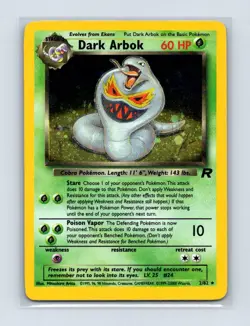 Dark Arbok 2/82 Holo Rare Team Rocket Pokemon Unlimited Holo Lightly Played - Image 1