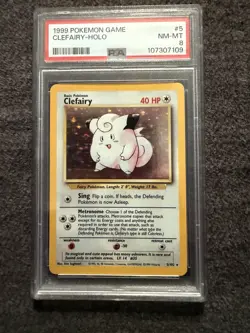 1999 Pokemon Base Set Unlimited Clefairy Holo 5/102 PSA 8 Near Mint - Image 1