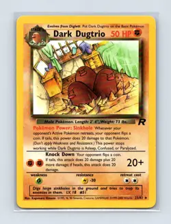 Dark Dugtrio 23/82 Rare Team Rocket Pokemon Unlimited Lightly Played - Image 1