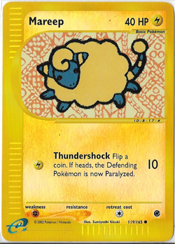 Mareep - Expedition (EX) #119/165 Common Reverse Holo - LP/MP - Pokemon - Image 1