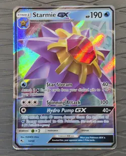 Pokemon Starmie GX 14/68 Holo Ultra Rare Hidden Fates NM Full Art Holo Foil - Image 1