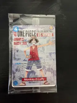 One Piece Monkey D. Luffy US Voyage College Basketball Promo Card UngradedSEALED - Image 1