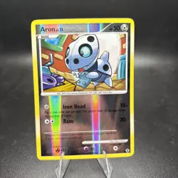 Aron 57/111 Reverse Holo Rising Rivals Pokemon Vintage Card NM -j - Image 1