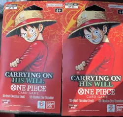 ✅ Lot Of 2 One Piece Card Game Carrying On His Will Sleeved Booster Pack OP 13 - Image 1