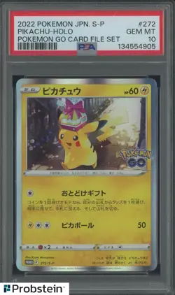2022 Pokemon Japanese S-P Pokemon GO Card File Set #272 Pikachu Holo PSA 10 - Image 1