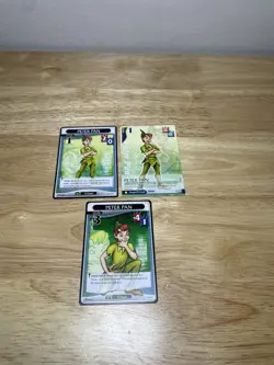 3 KINGDOM HEARTS TCG Disney Cards Peter Pan 16/128C, 11/91U & 48/162C Lvl 1 & 3 - Image 1