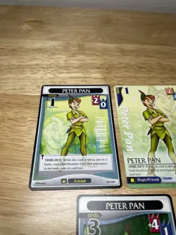 3 KINGDOM HEARTS TCG Disney Cards Peter Pan 16/128C, 11/91U & 48/162C Lvl 1 & 3 - Image 2