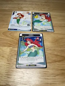 3 Kingdom Hearts TCG Disney Cards “Ariel” 39/162C, 14/91R & 10/91C Level 1,2 & 4 - Image 4