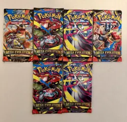 6x Pokemon TCG Mega Evolution Base Set ME01 Booster Pack Lot - Factory Sealed - Image 1