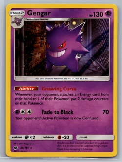 Gengar 38/111 NM Holo Rare Pokemon 2017 Sun & Moon Crimson Invasion TCG Card 002 - Image 1