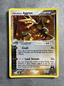 Pokemon Team Magma's Aggron 120 HP EX Team Magma vs. Team Aqua 7/95 Vintage 2004 - Image 1