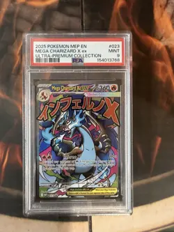 POKEMON 2025 MEGA EVOLUTION MEGA CHARIZARD X EX PROMO 023 PSA 9 - Image 1