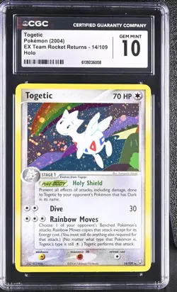 Pokemon Togetic 14/109 Holo EX Team Rocket Returns - CGC 10 - Image 1