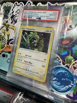 2024 POKEMON RAYQUAZA SWSH029 BLACK STAR PROMO SEA & SKY COSMO HOLO PSA 10 - Image 1