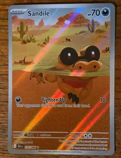 Pokemon Sandile Sv: Black Bolt 135/086 Illustration Rare Holo 70 HP Basic EN - Image 1