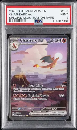 2023 POKEMON MEW EN-151 SPECIAL ILLUSTRATION RARE #199 CHARIZARD EX PSA 9 - Image 1