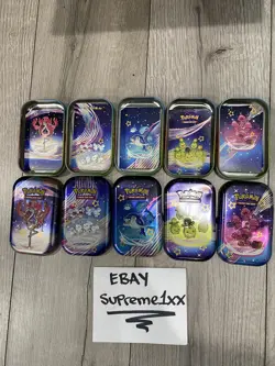 Lot Of 48 EMPTY variety Pokemon TCG Paldean Fates Mini Tins *EMPTY* NO PACKS* - Image 3