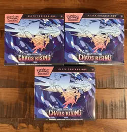 Pokemon Chaos Rising Elite Trainer Box Factory Sealed ETB Lot of 3 - Image 1