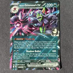Pokemon Marnie’s Grimmsnarl EX Destined Rivals 136/182 Double Rare Holo LP - Image 2