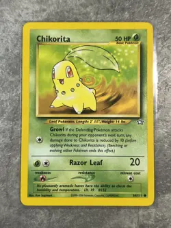 Chikorita 54/111 Pokemon TCG Neo Genesis Vintage WOTC Card Regular (Light Play)1 - Image 1