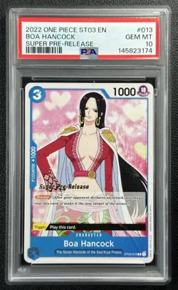 BOA HANCOCK PSA 10 2022 ONE PIECE EN #ST03-013 SUPER PRE-RELEASE 3174 - Image 1