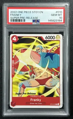 FRANKY PSA 10 2022 ONE PIECE EN #ST01-010 SUPER PRE-RELEASE 3184 - Image 1