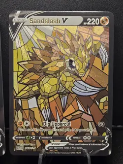 Sandshrew & Sandslash CUSTOM Made Stained Glass Holo Van Gogh Shiny Text Card - Image 3