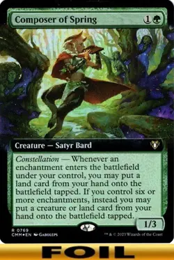 1x - Composer of Spring - FOIL EXTENDED ART #769 - Commander Masters - NM MTG - Image 1